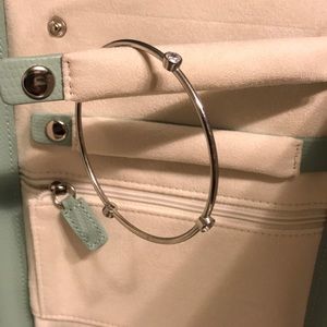 Silver bracelet with crystals